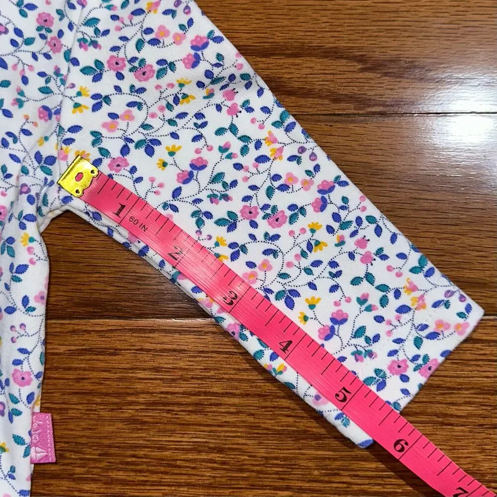 JoJo Maman Bebe White Ditsy Floral Peter Pan Collar Long Sleeve Bodysuit 3-6M